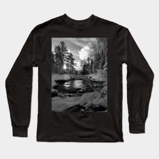 Nature's Symphony: Sunrise Unveils Snowy Stream's Renewal V5 Long Sleeve T-Shirt